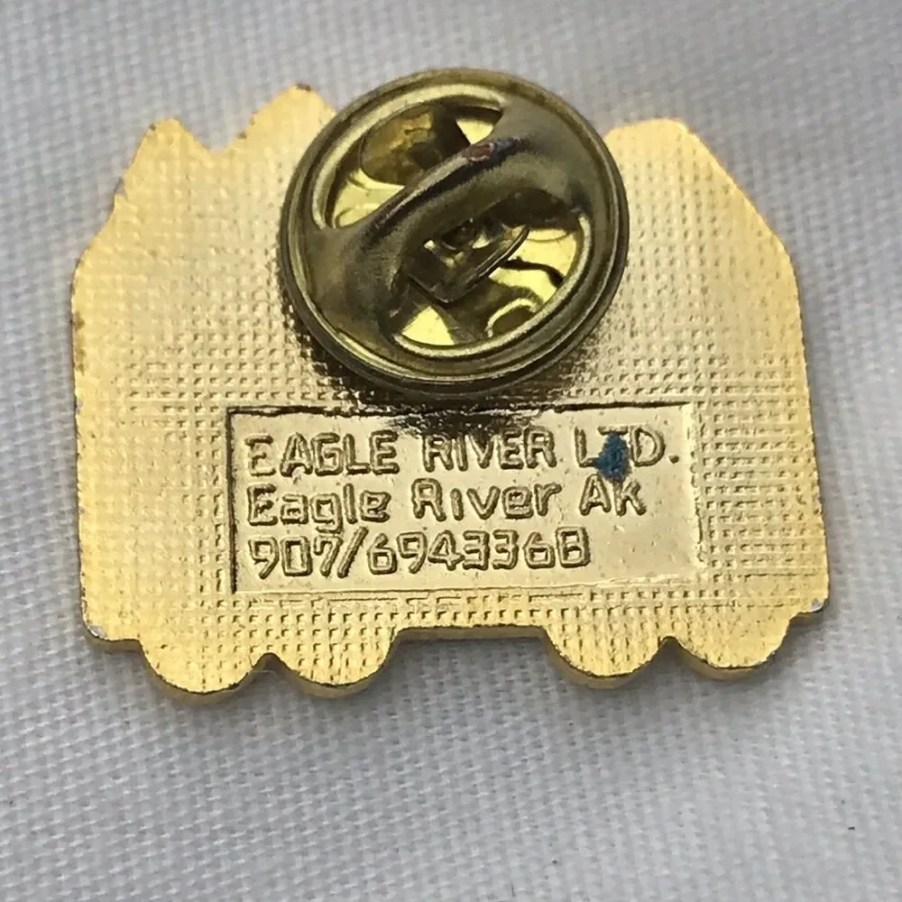 Alaska Cruise Train Vintage Pin Brooch Eagle River AK
